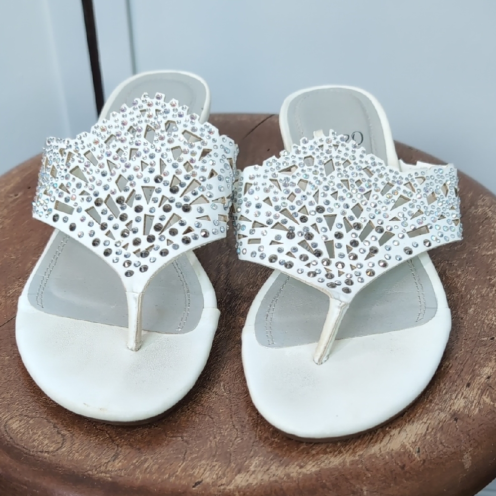 Impo Kids White Rhinestone Sandals